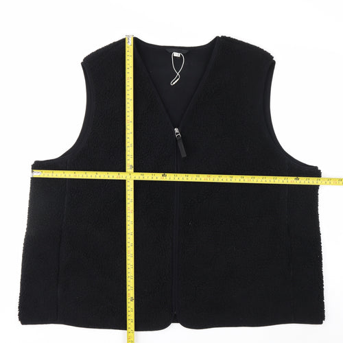 Marks and Spencer Women's Black Fleece Waistcoat Size 22 Zip Front