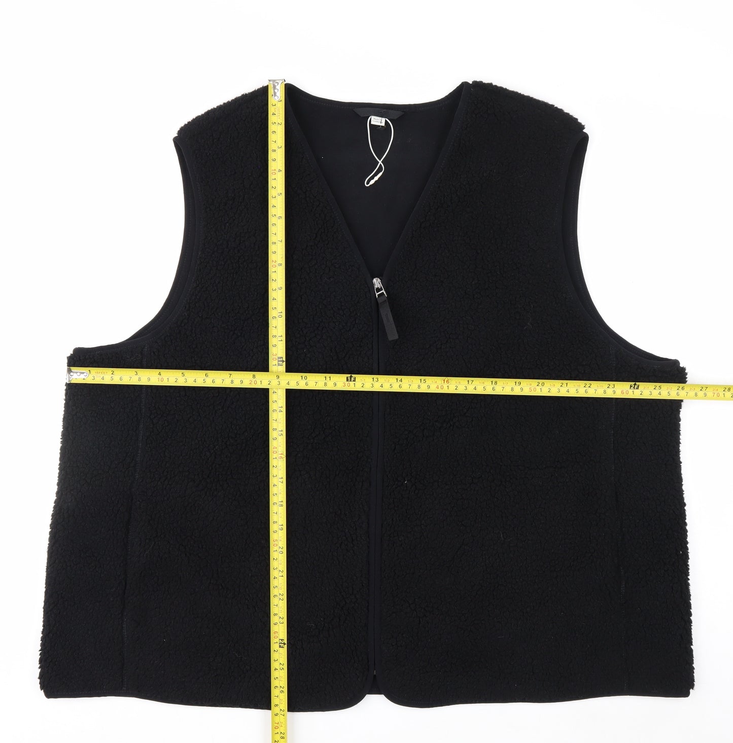 Marks and Spencer Women's Black Fleece Waistcoat Size 22 Zip Front