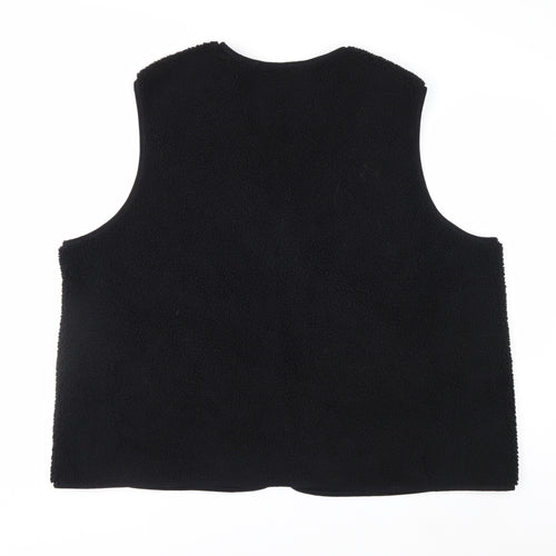 Marks and Spencer Women's Black Fleece Waistcoat Size 22 Zip Front