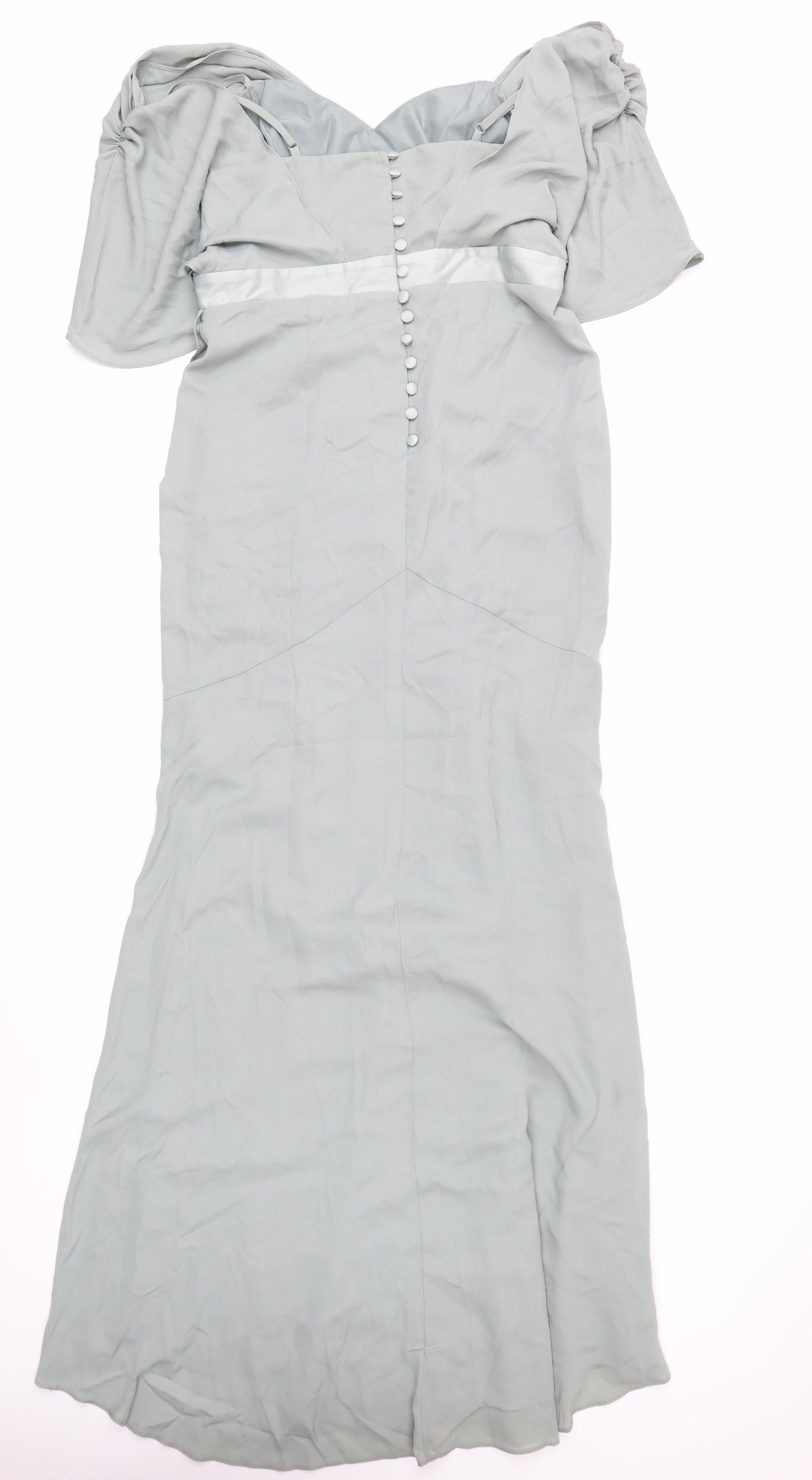 ASOS Women’s Grey Long Mermaid Dress Size 14 Formal Wedding