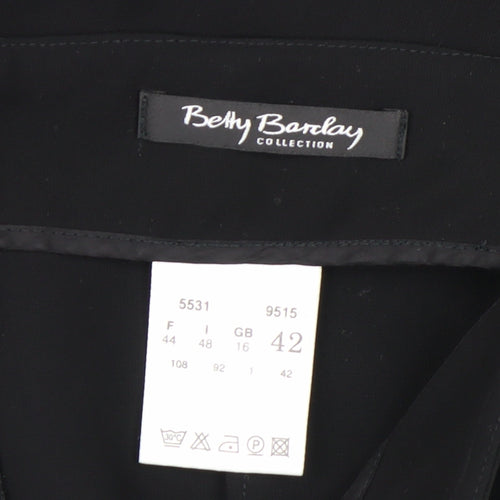 Betty Barclay Women Black Cropped Trousers Size 16 Regular Fit