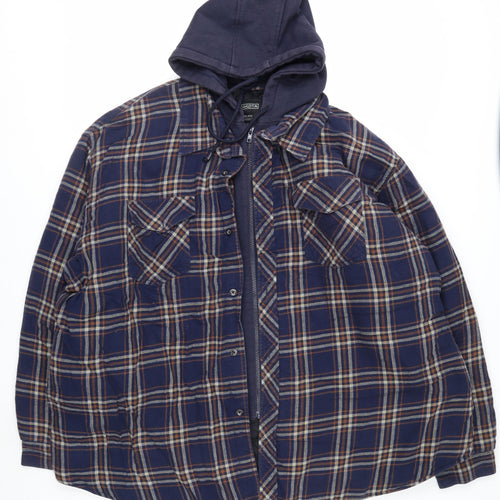Dakota Men’s Blue 4XL Hooded Quilted Flannel Jacket