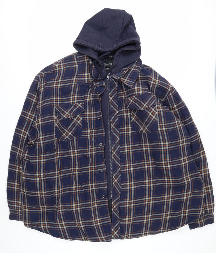 Dakota Men’s Blue 4XL Hooded Quilted Flannel Jacket