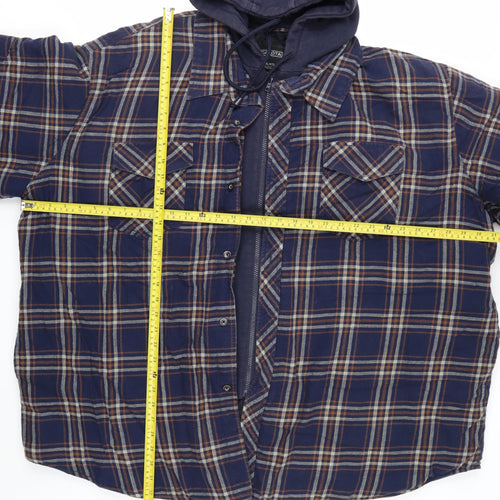Dakota Men’s Blue 4XL Hooded Quilted Flannel Jacket