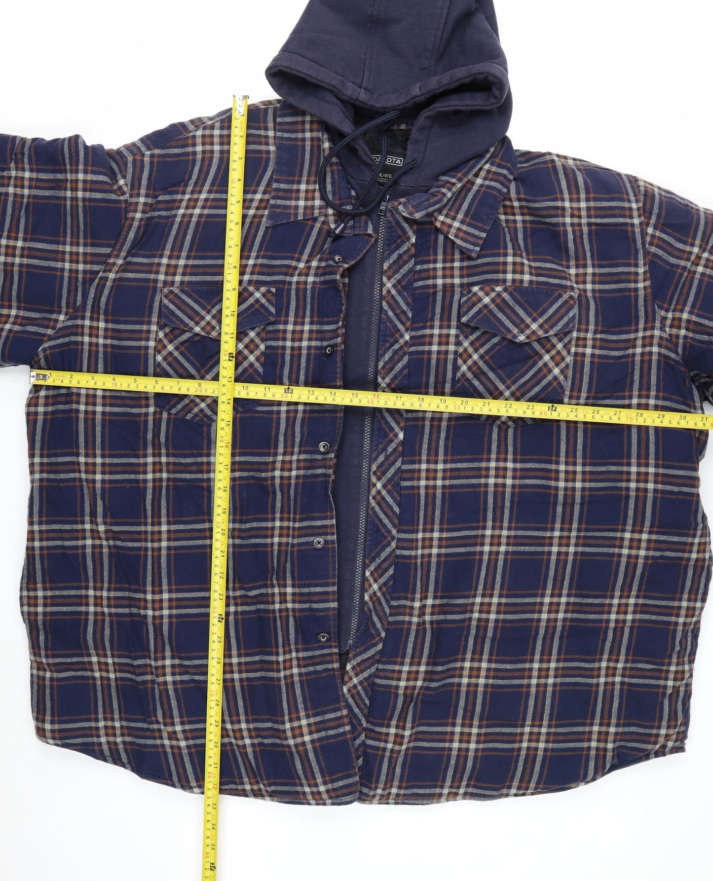 Dakota Men’s Blue 4XL Hooded Quilted Flannel Jacket