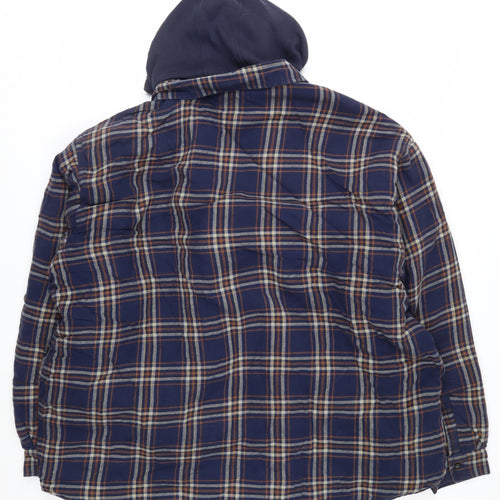 Dakota Men’s Blue 4XL Hooded Quilted Flannel Jacket