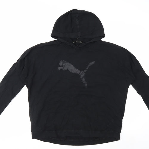 Puma Women's Black Pullover Hoodie Size 12 Hooded Logo Sweatshirt