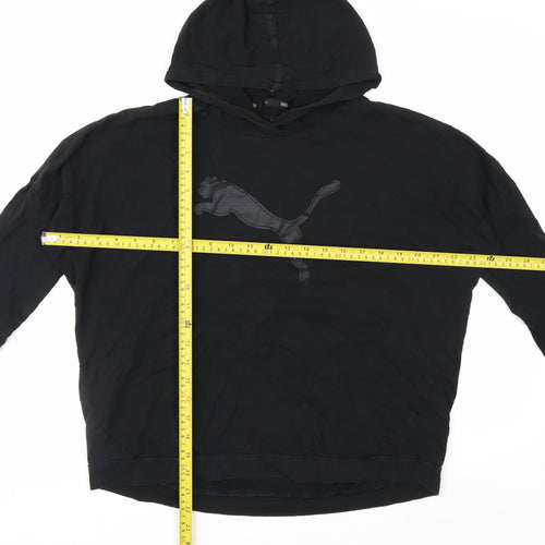 Puma Women's Black Pullover Hoodie Size 12 Hooded Logo Sweatshirt