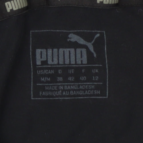 Puma Women's Black Pullover Hoodie Size 12 Hooded Logo Sweatshirt