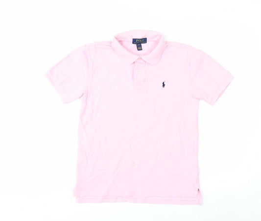 Ralph Lauren Girls Pink Polo Shirt Medium (10-12 Years) 100% Cotton