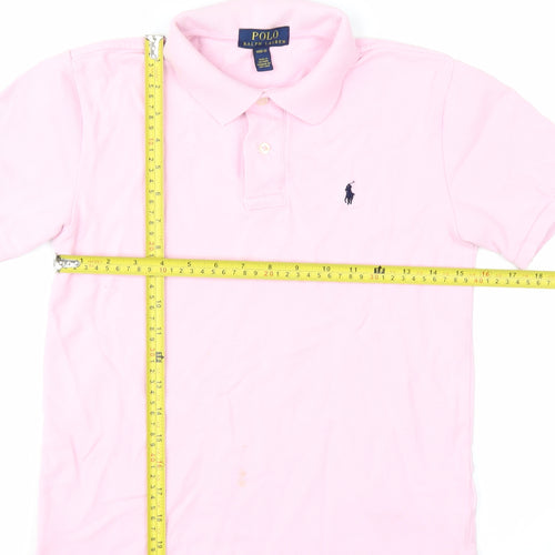 Ralph Lauren Girls Pink Polo Shirt Medium (10-12 Years) 100% Cotton