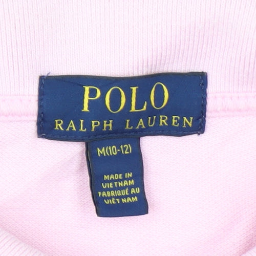 Ralph Lauren Girls Pink Polo Shirt Medium (10-12 Years) 100% Cotton
