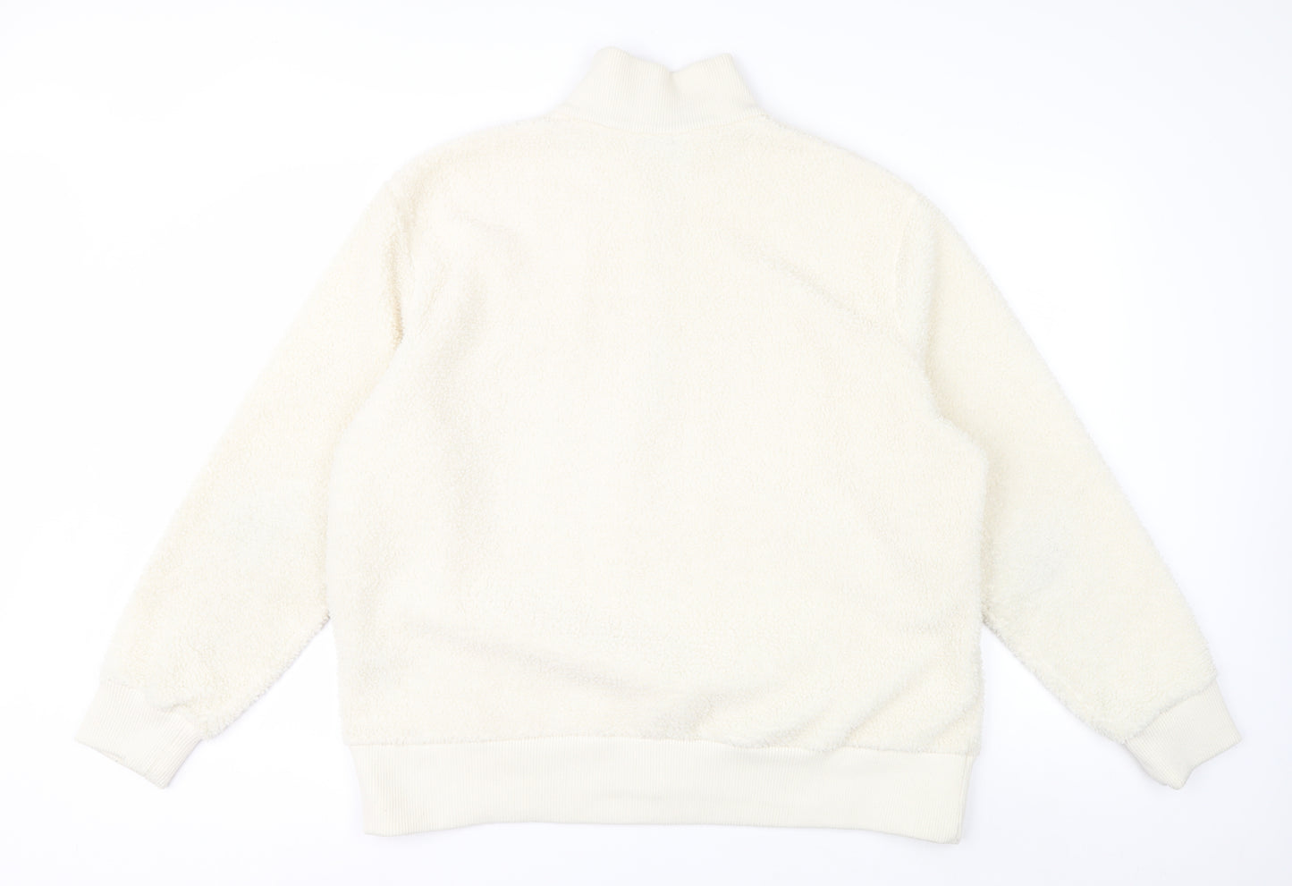 Next Women Ivory Fleece 1/4 Zip Sweatshirt XL Polyester