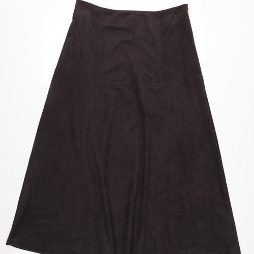 Marks and Spencer Womens Brown A-Line Midi Skirt Size 12