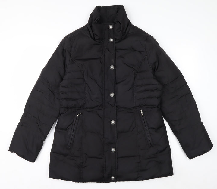 London Fog Womens Black Mid-Length Puffer Coat Jacket M