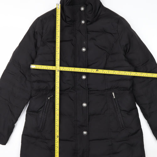 London Fog Womens Black Mid-Length Puffer Coat Jacket M