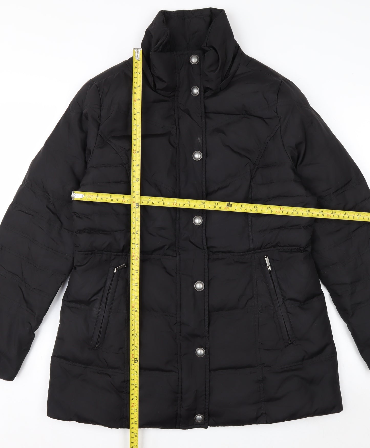 London Fog Womens Black Mid-Length Puffer Coat Jacket M