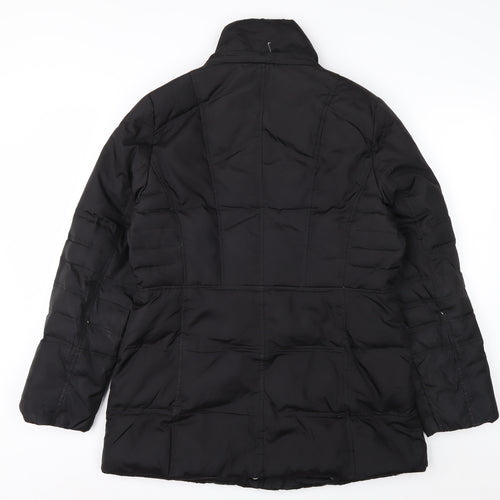 London Fog Womens Black Mid-Length Puffer Coat Jacket M