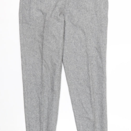Ralph Lauren Women's Grey Wool Tapered Stirrup Trousers Size 4
