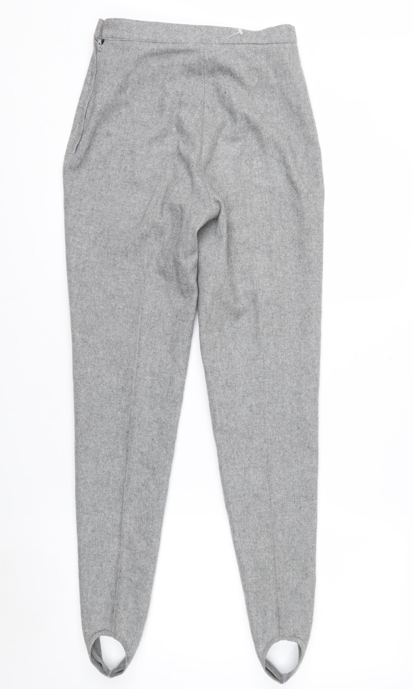 Ralph Lauren Women's Grey Wool Tapered Stirrup Trousers Size 4