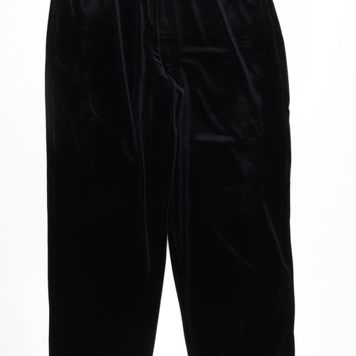 Notations Women's Black Petite Velvet Stretch Trousers L