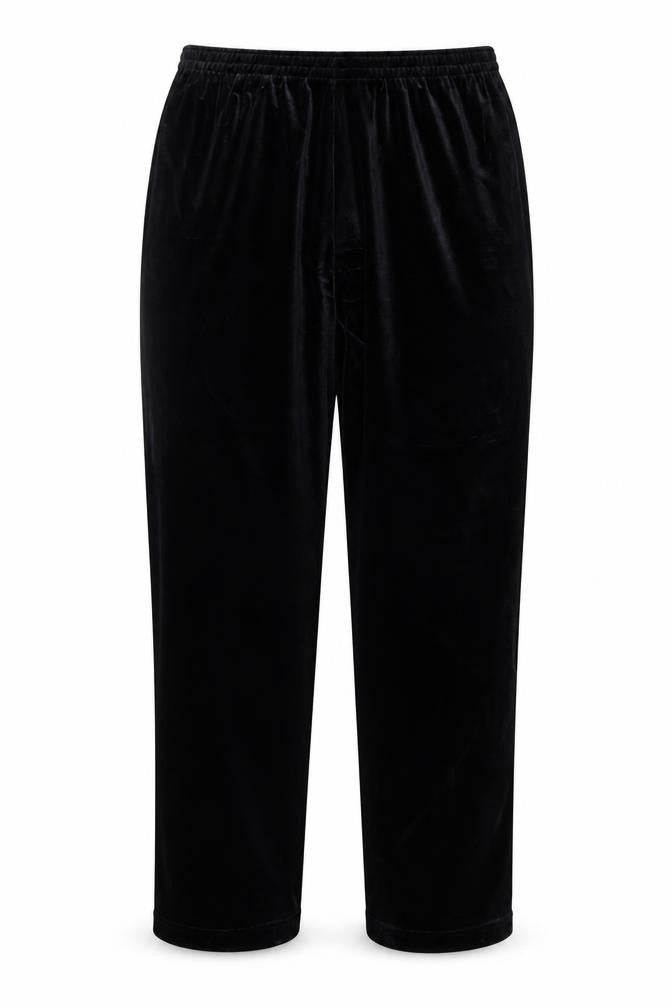 Notations Women's Black Petite Velvet Stretch Trousers L