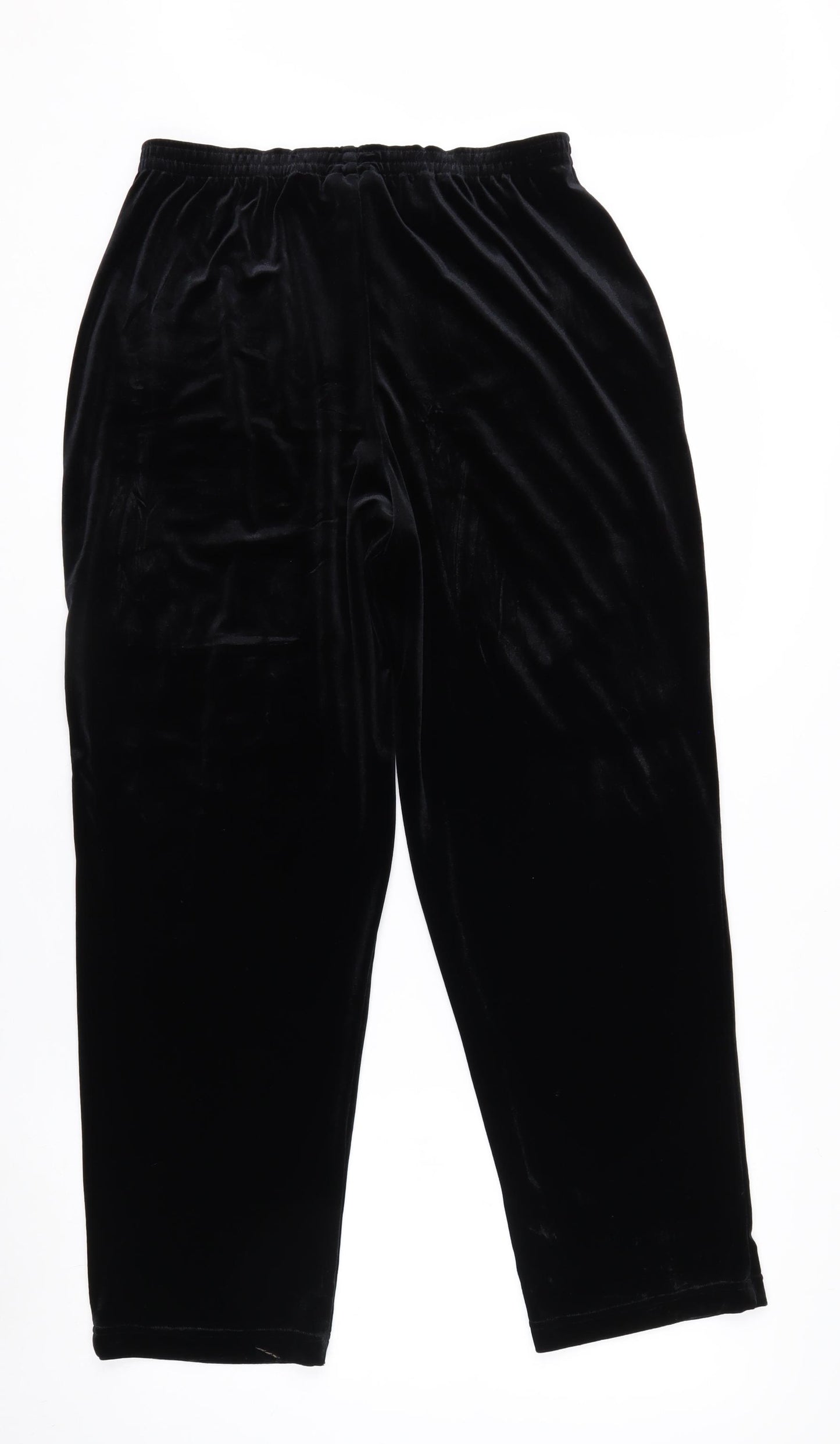 Notations Women's Black Petite Velvet Stretch Trousers L