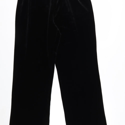 White Stag Women's Black Velvet Straight Leg Trousers Size M 8/10