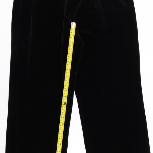 White Stag Women's Black Velvet Straight Leg Trousers Size M 8/10