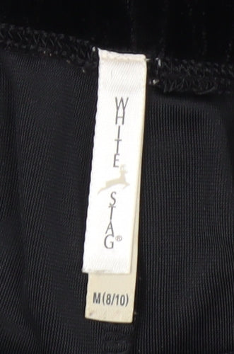 White Stag Women's Black Velvet Straight Leg Trousers Size M 8/10