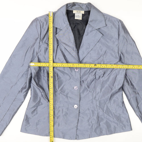 AGB Women’s Grey Classic Blazer Size 10 Buttoned Formal Jacket