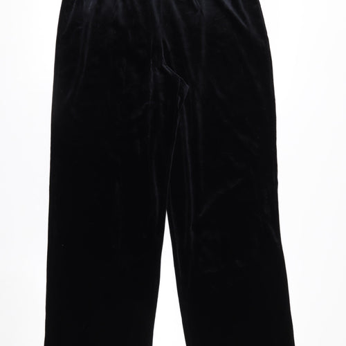 Notations Womens Black Velvet Stretch Trousers Size M