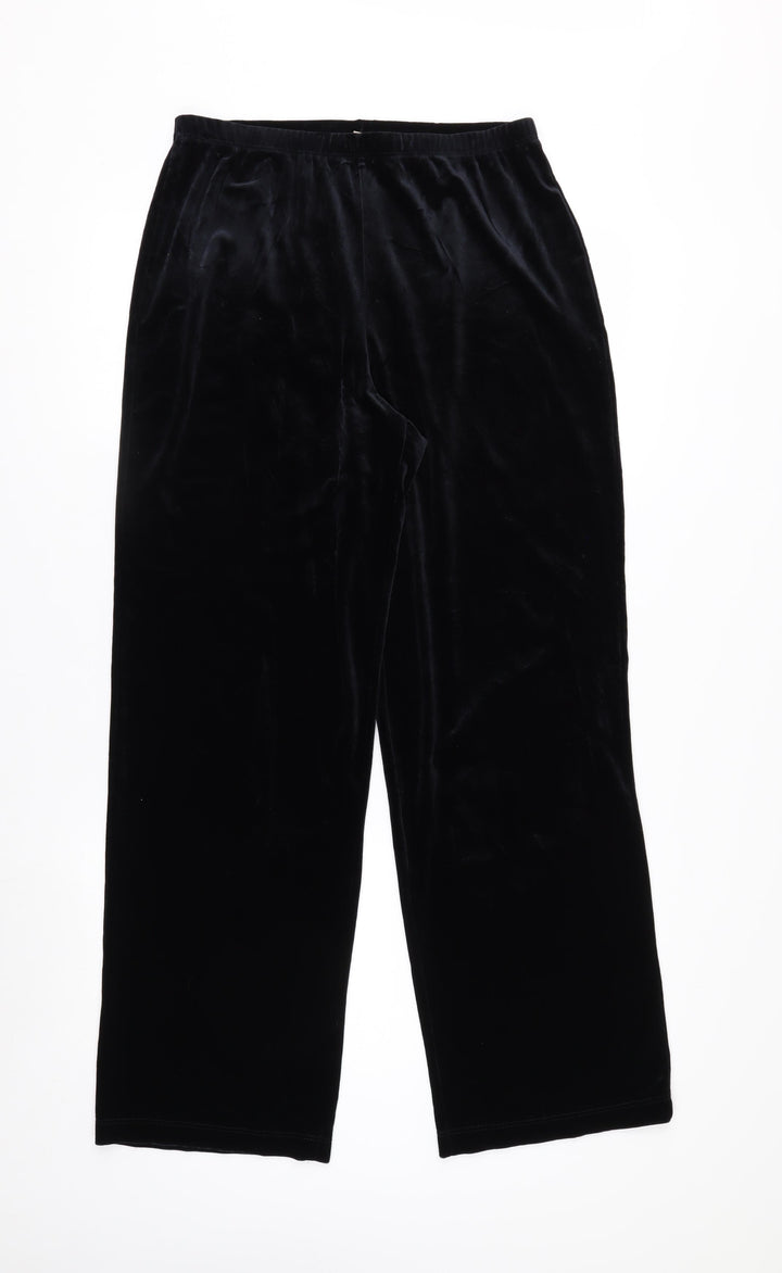 Notations Womens Black Velvet Stretch Trousers Size M