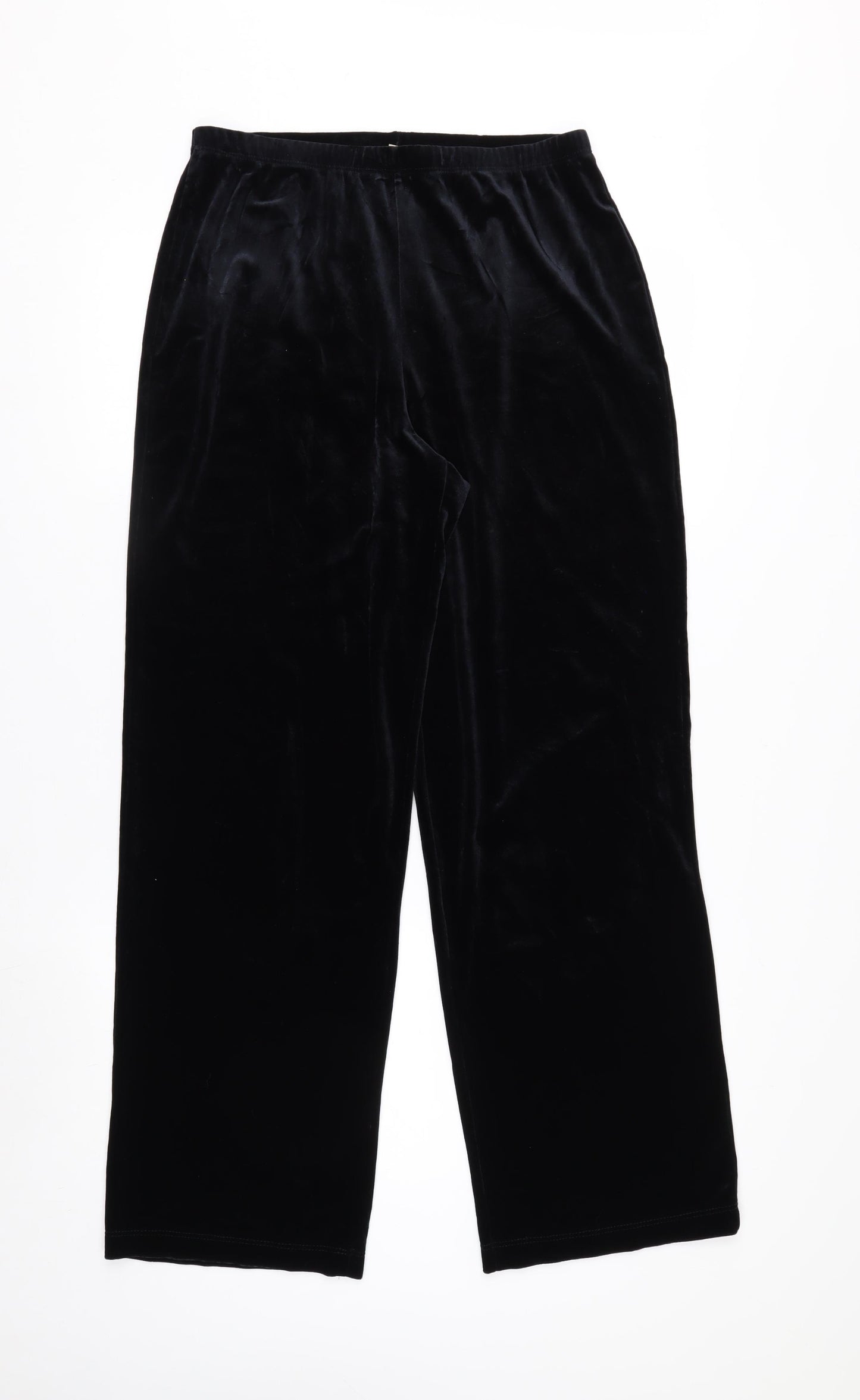 Notations Womens Black Velvet Stretch Trousers Size M