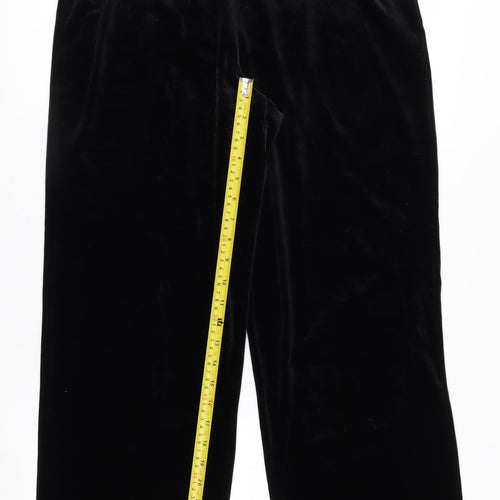 Notations Womens Black Velvet Stretch Trousers Size M