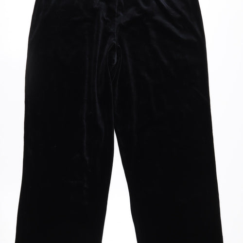 Notations Womens Black Velvet Stretch Trousers Size M
