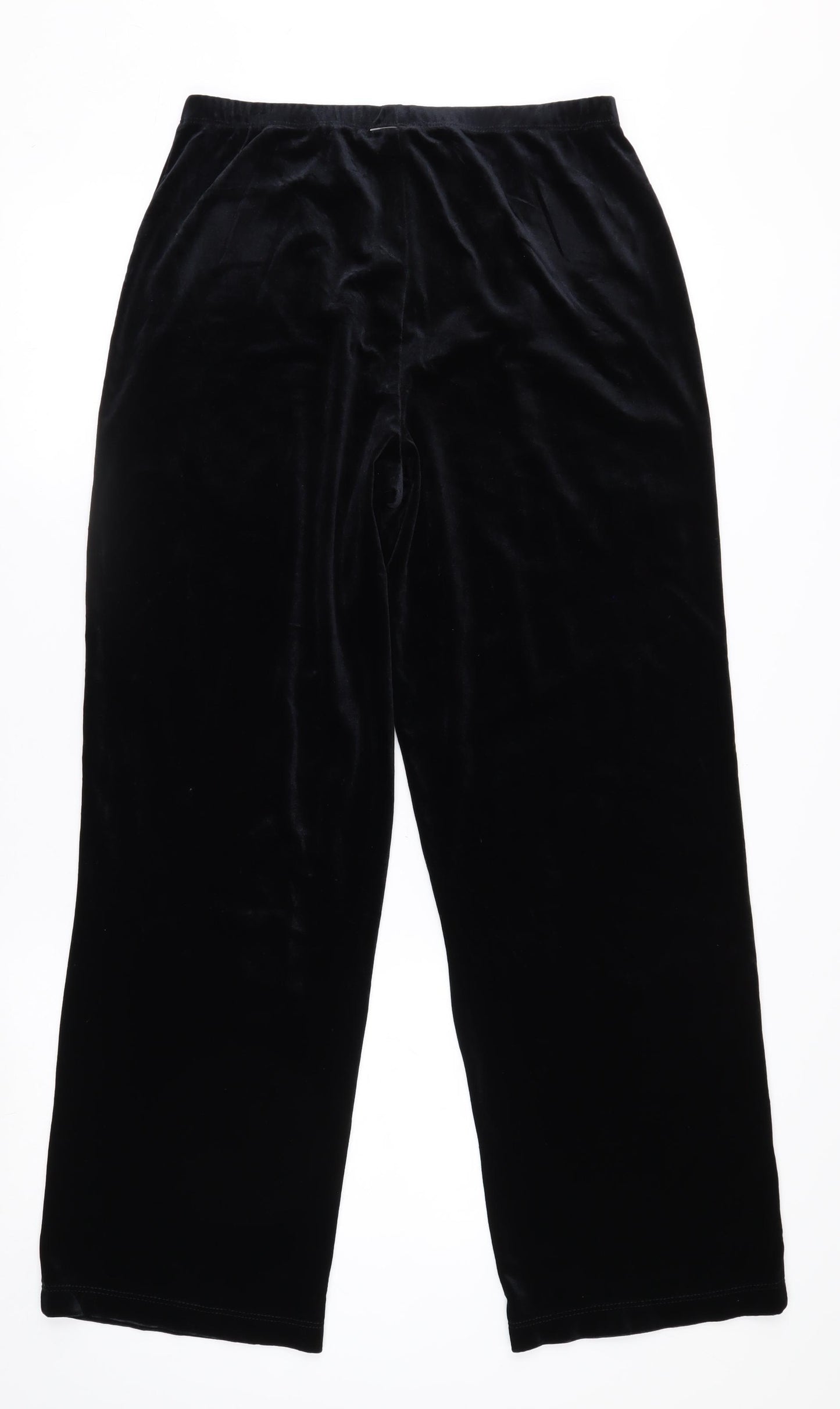 Notations Womens Black Velvet Stretch Trousers Size M