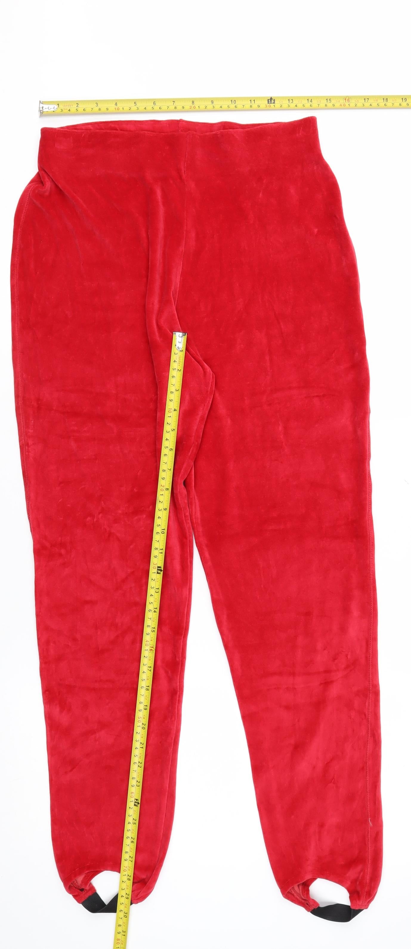 Jessica Tierney Women's Red Velvet Stretch Leggings M