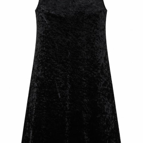 Impressions of California Women Black Velvet A-Line Midi Dress L