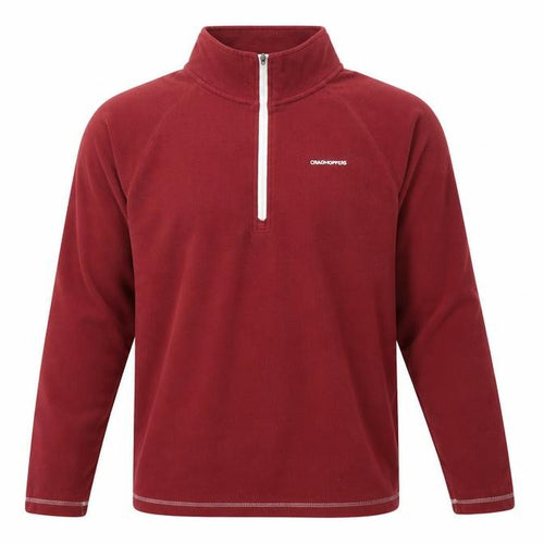 Craghoppers Mens Red 1/2 Zip Fleece Sweatshirt Size L Outdoor Pullover