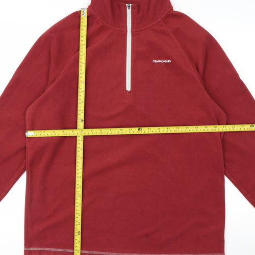 Craghoppers Mens Red 1/2 Zip Fleece Sweatshirt Size L Outdoor Pullover