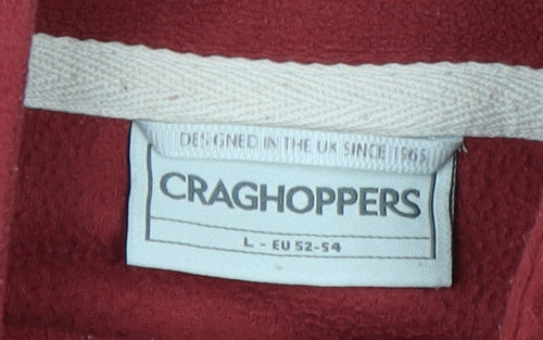 Craghoppers Mens Red 1/2 Zip Fleece Sweatshirt Size L Outdoor Pullover