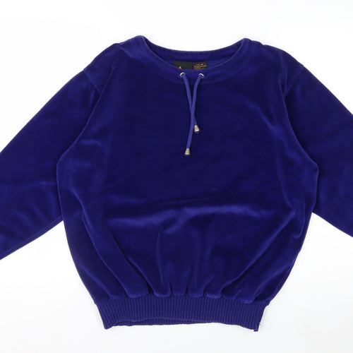 Lizsport Women's Purple Velour Pullover Sweatshirt Medium