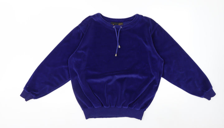 Lizsport Women's Purple Velour Pullover Sweatshirt Medium