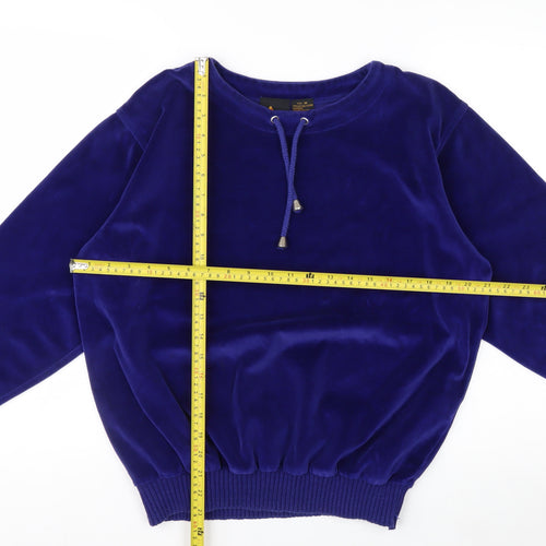 Lizsport Women's Purple Velour Pullover Sweatshirt Medium