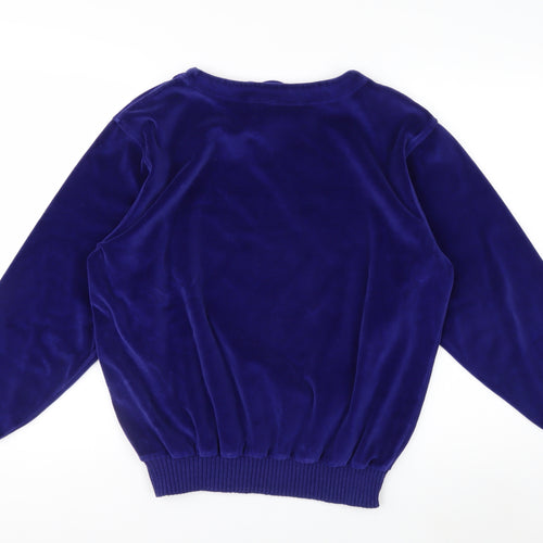 Lizsport Women's Purple Velour Pullover Sweatshirt Medium