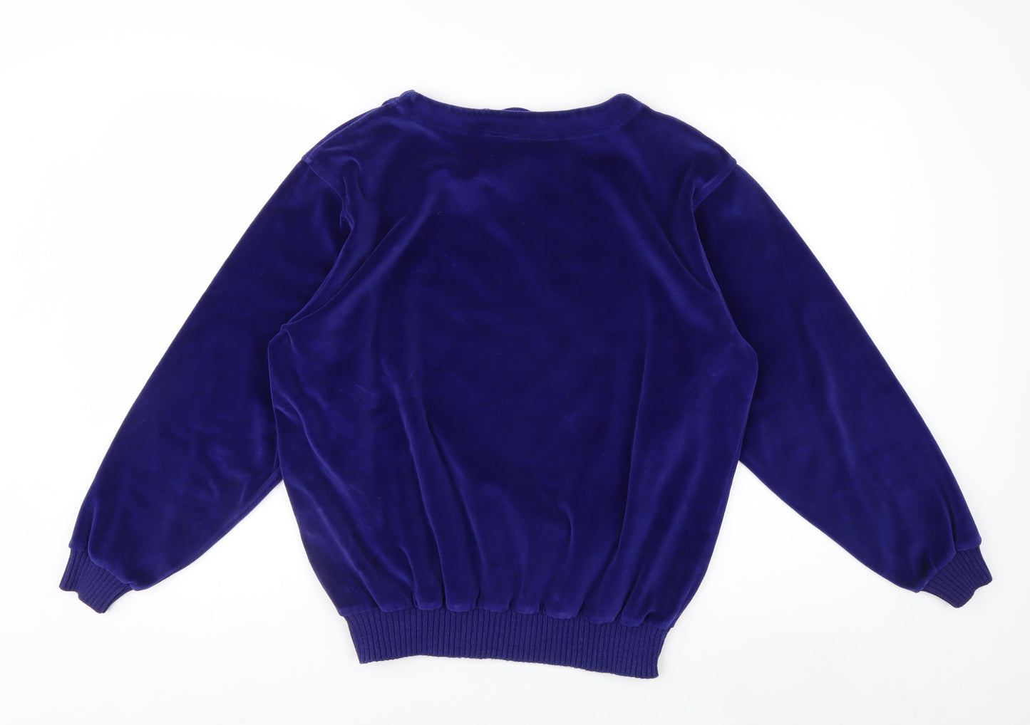 Lizsport Women's Purple Velour Pullover Sweatshirt Medium
