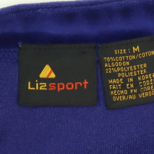 Lizsport Women's Purple Velour Pullover Sweatshirt Medium