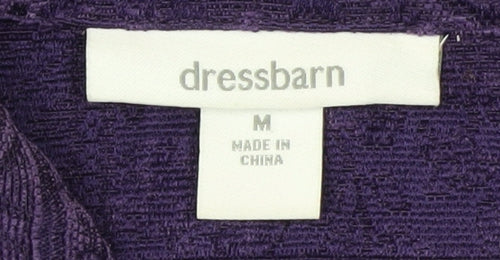 Dressbarn Women's Purple Zip Front Classic Jacket Size M Polyester Blend