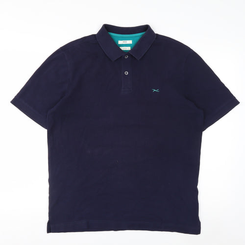 Brax Men's Blue Hi-Flex Cotton Polo Shirt Size M